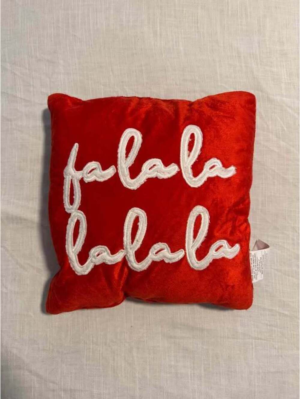 Red Fa La La Christmas Throw Pillow